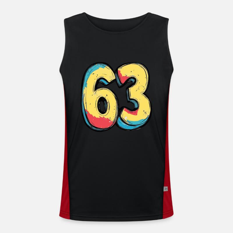 63 Number Comic - Men's Functional Contrast Tank Top  - black/red