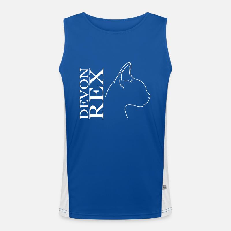 Devon Rex Profile Cat Cat Wilsigns Men's Functional Contrast Tank Top 