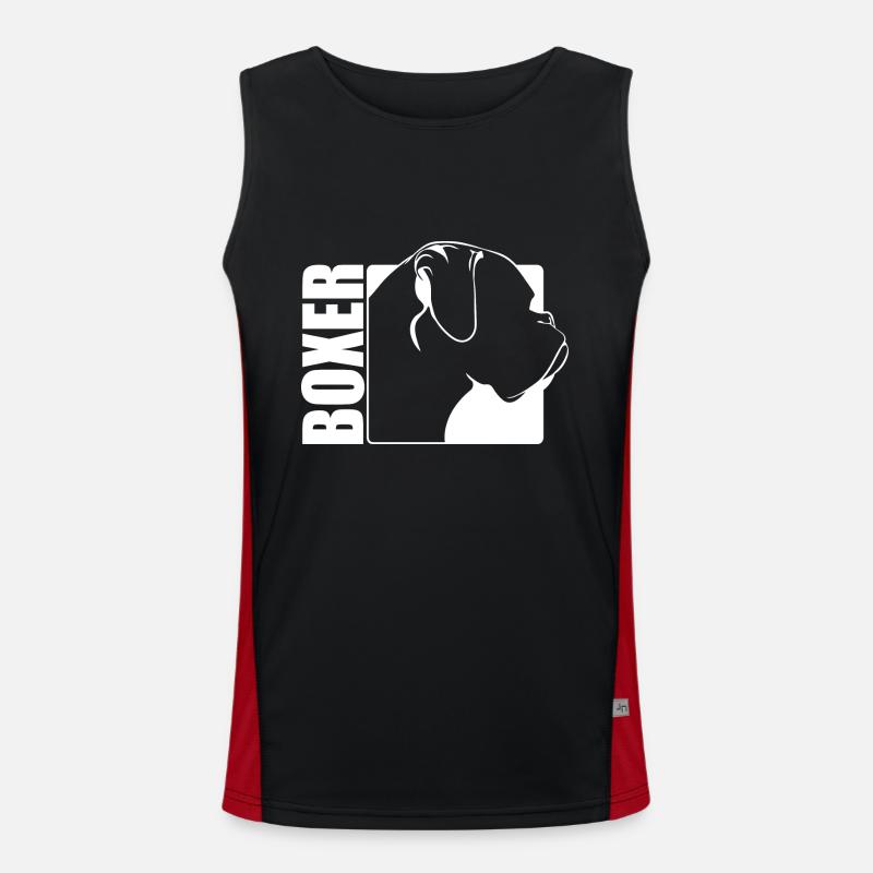 Boxer Profil Hund Hunde Wilsigns Funktionelles Kontrast-Tank Top für Männer 