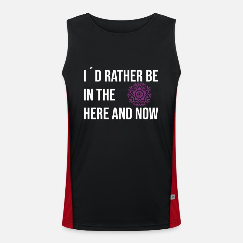 I ́d rather be inthe here and now Men's Functional Contrast Tank Top 