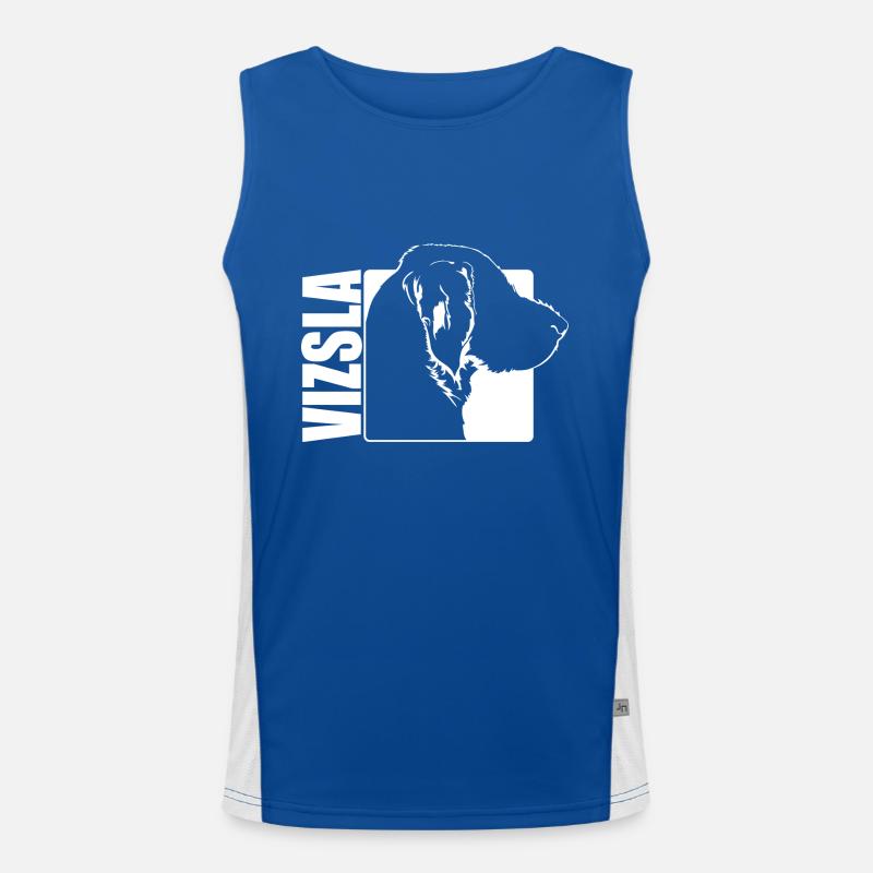 Wirehaired Vizsla Profile Dog Dogs Wilsigns Men's Functional Contrast Tank Top 