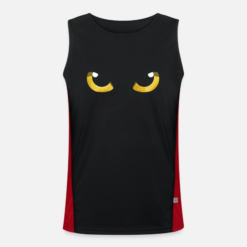 Yeux de chat jaune Débardeur respirant contrasté Homme 
