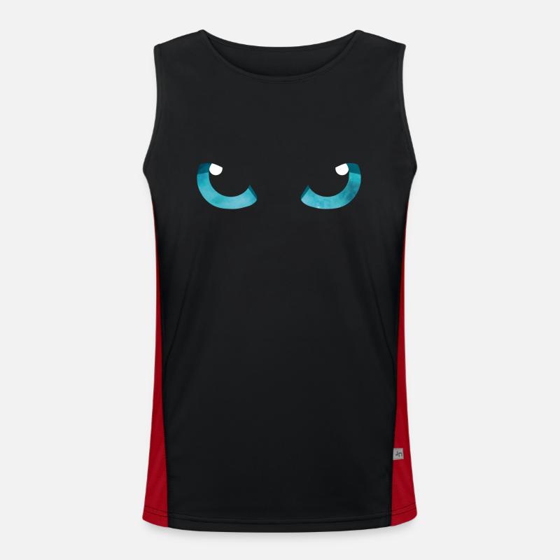 Cat Eyes Blue Men's Functional Contrast Tank Top 