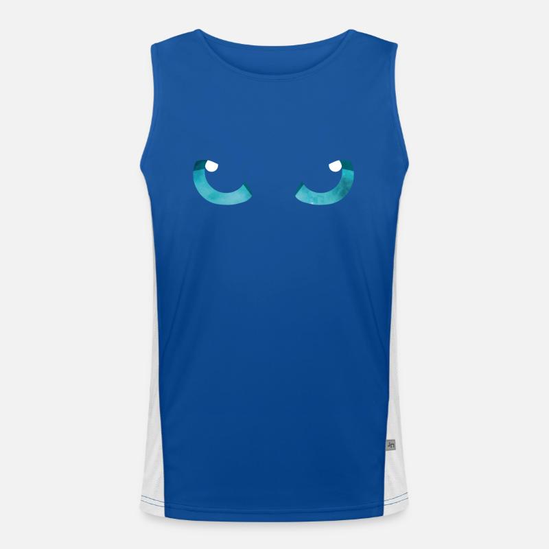 Cat Eyes Blue Men's Functional Contrast Tank Top 