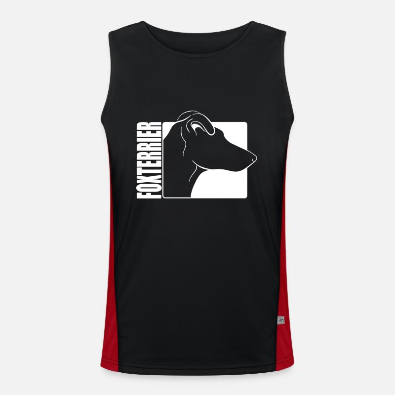 Kurzhaar Foxterrier Profil Wilsigns Hunde Hund Funktionelles Kontrast-Tank Top für Männer 