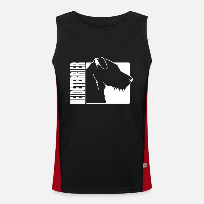 Heideterrier Profil Hunde Jagdhunde Wilsigns Funktionelles Kontrast-Tank Top für Männer 