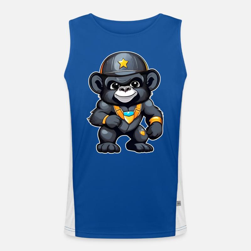 Niedlicher Gorilla Funktionelles Kontrast-Tank Top für Männer 