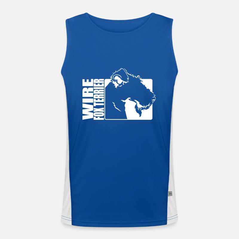 Wire Fox Terrier Profile Dogs Dog Wilsigns Men's Functional Contrast Tank Top 