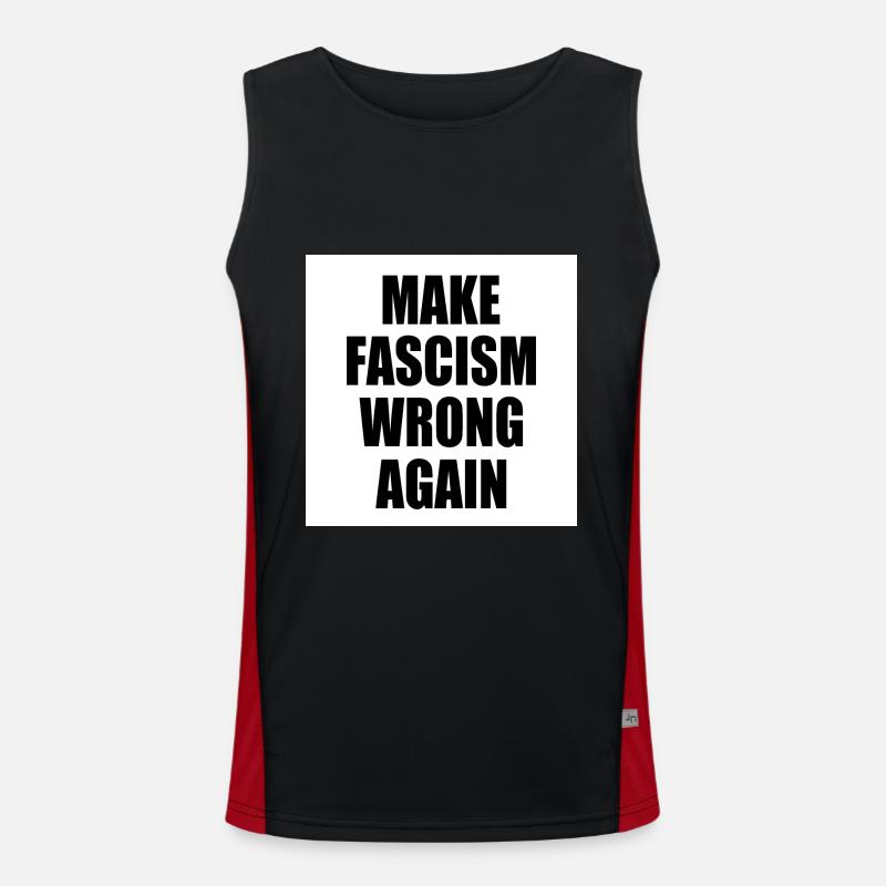 make fascism wrong again - Men's Functional Contrast Tank Top  - black/red