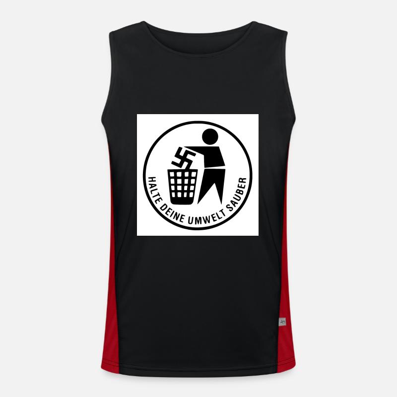 Keep your environment clean - Men's Functional Contrast Tank Top  - black/red