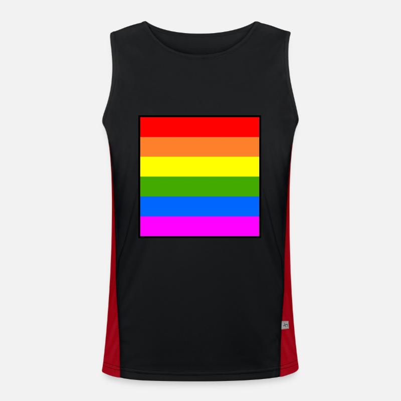 Regenbogenfahne regenbogen lgbt flagge Funktionelles Kontrast-Tank Top für Männer 