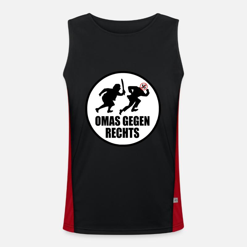 Omas gegen rechts Funktionelles Kontrast-Tank Top für Männer 