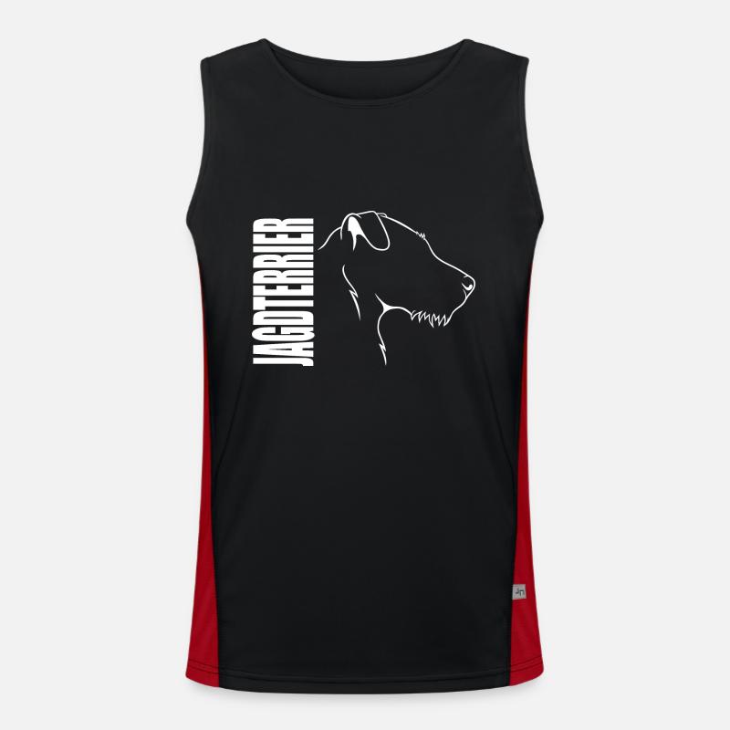 Deutscher Jagdterrier Profil Hunde Hund Wilsigns Funktionelles Kontrast-Tank Top für Männer 