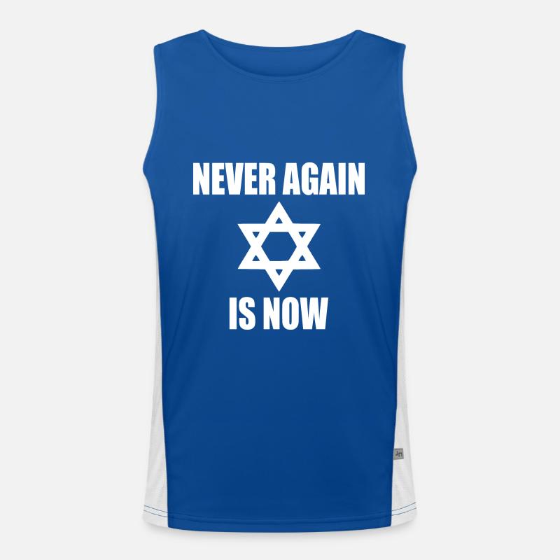 Never again is now Funktionelles Kontrast-Tank Top für Männer 