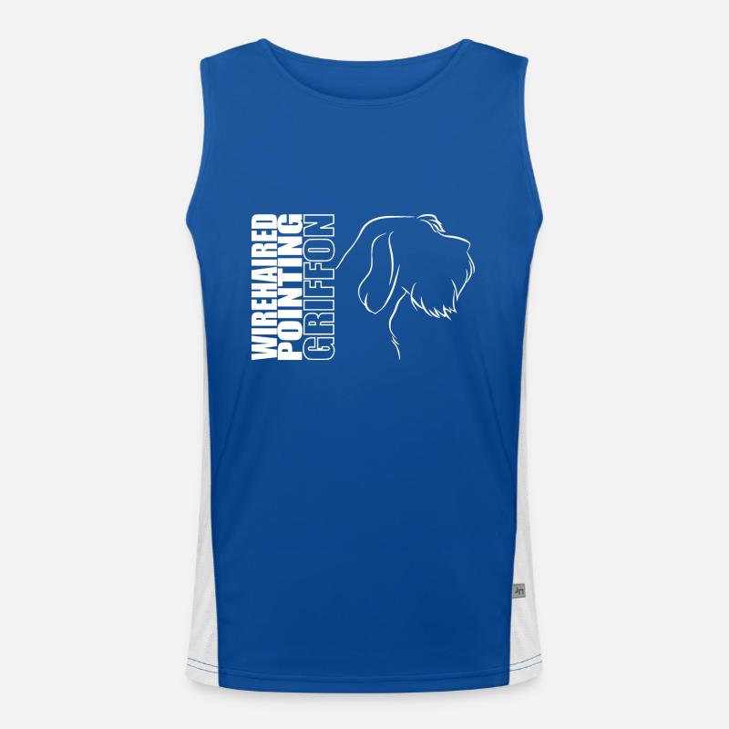 Wirehaired Pointing Griffon Profil Hunde Jagdhund Funktionelles Kontrast-Tank Top für Männer 
