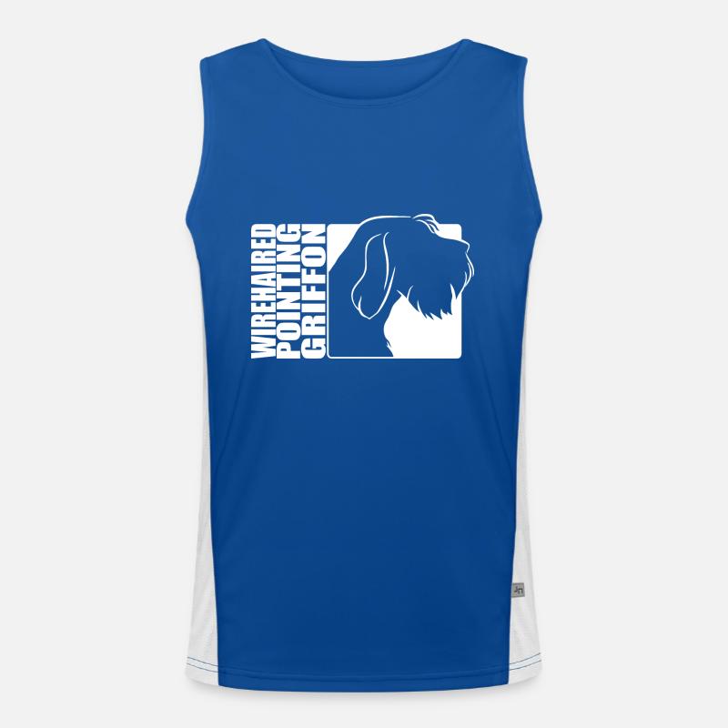 Wirehaired Pointing Griffon Profil Hunde Jagdhund Funktionelles Kontrast-Tank Top für Männer 