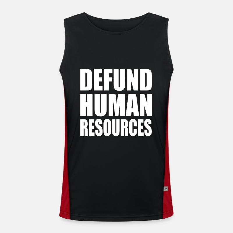 defund human resources - Men's Functional Contrast Tank Top  - black/red