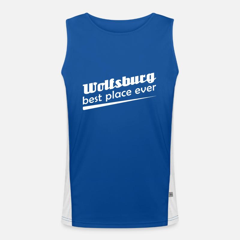 Wolfsburg - Stadt best place ever Funktionelles Kontrast-Tank Top für Männer 