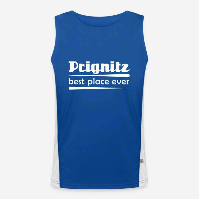 Prignitz - Stadt best place ever Funktionelles Kontrast-Tank Top für Männer 