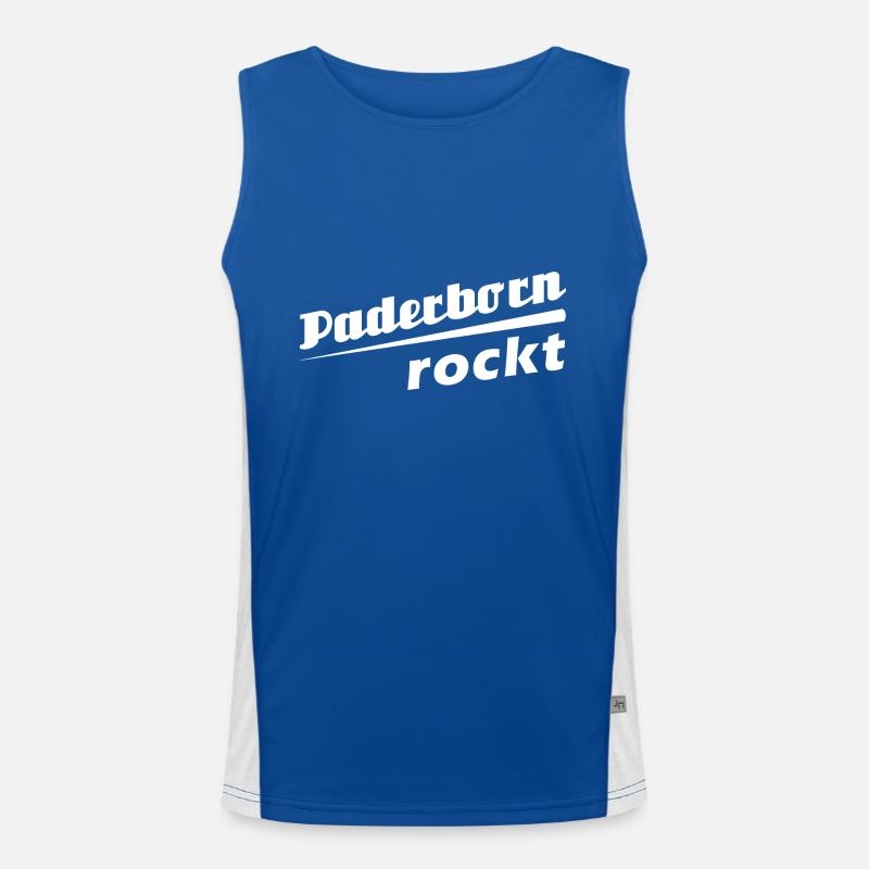 Paderborn rockt - Textdesign mit Stadtnamen Funktionelles Kontrast-Tank Top für Männer 