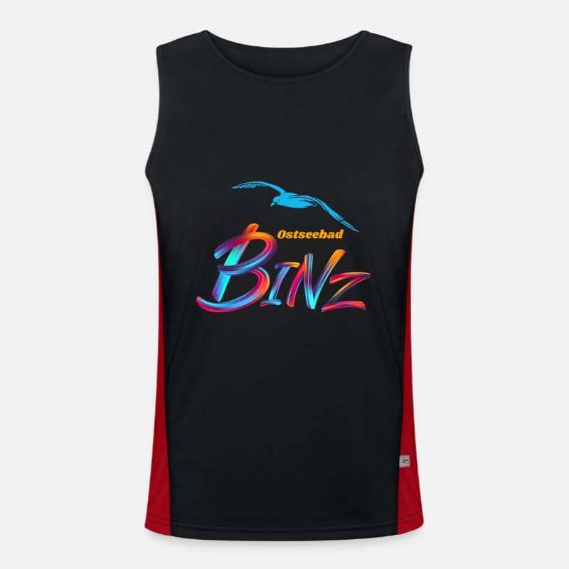 Binz-Ostseebad-Möwe Funktionelles Kontrast-Tank Top für Männer 