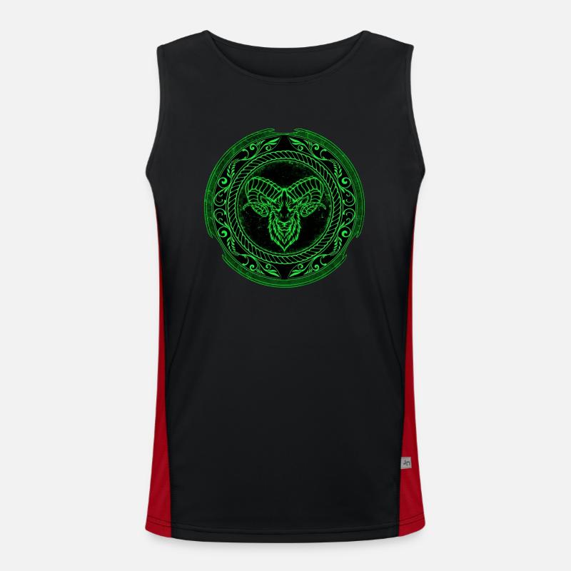 Wikinger Widder Aries Funktionelles Kontrast-Tank Top für Männer 