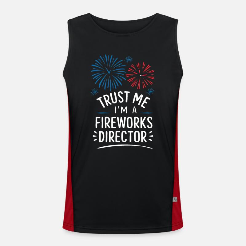 Pyrotechnics Fireworks Pyrotechnics - Men's Functional Contrast Tank Top  - black/red