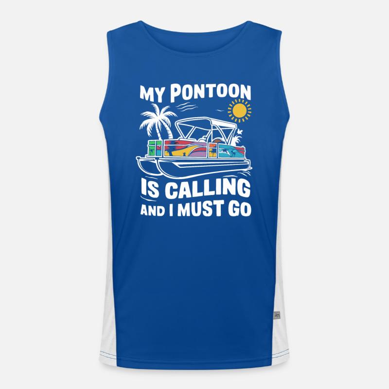 Pontonboot Kapitän Ponton Boote Funktionelles Kontrast-Tank Top für Männer 