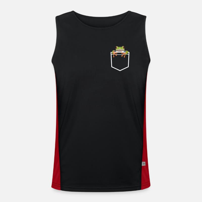 Frog Toad - Men's Functional Contrast Tank Top  - black/red