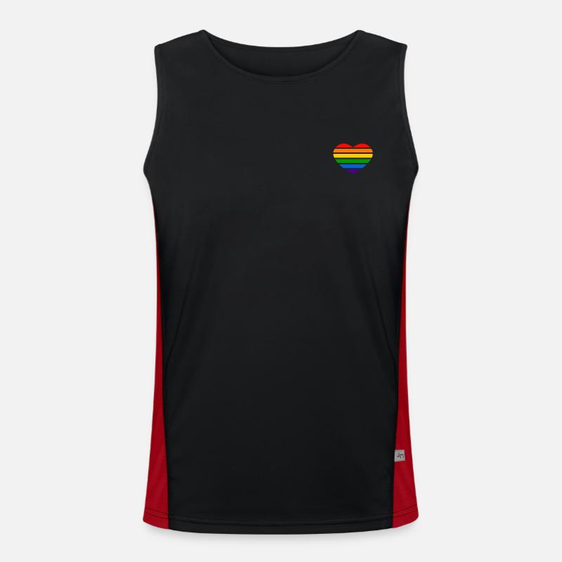 Heart - Rainbow Men's Functional Contrast Tank Top 