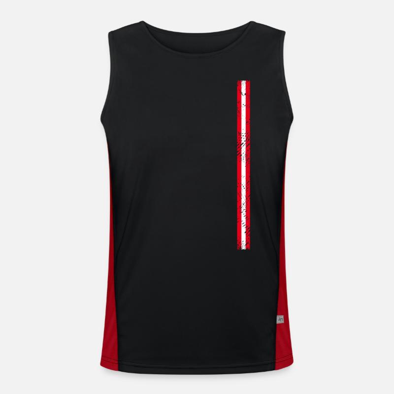 Austria Style Stripes Men's Functional Contrast Tank Top 