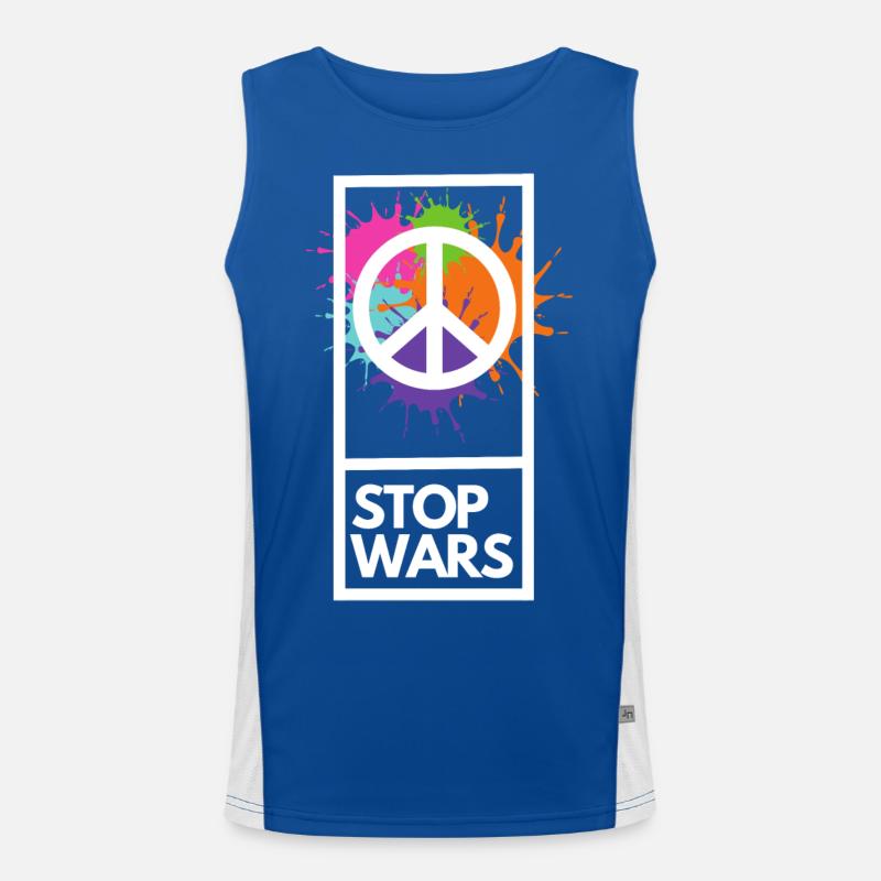 Stop Wars #2 Men's Functional Contrast Tank Top 