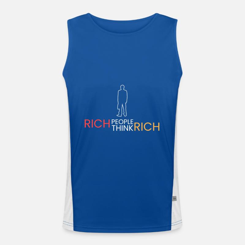 rich people think rich Men's Functional Contrast Tank Top 