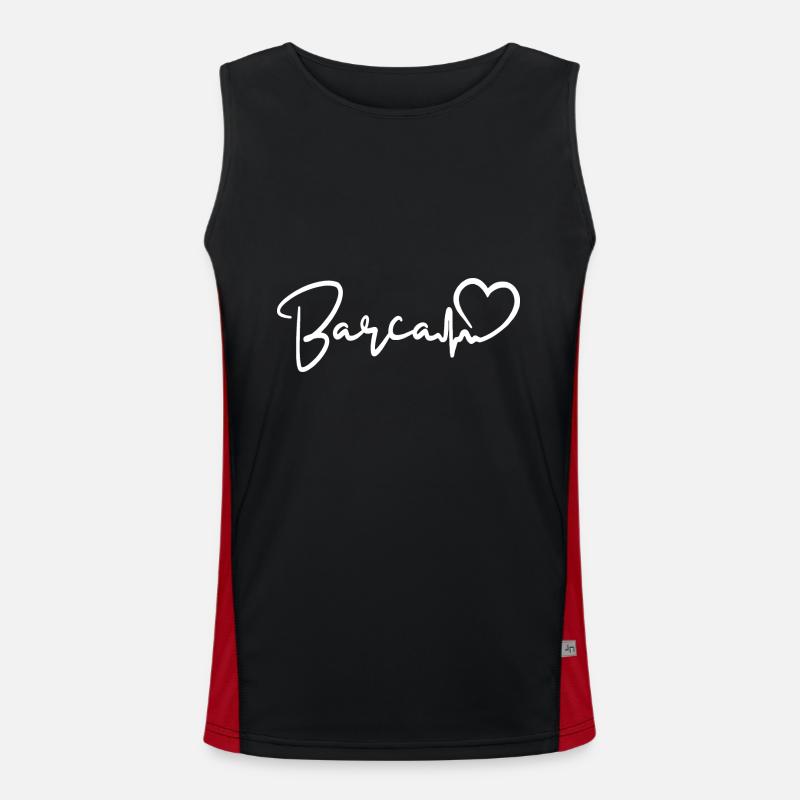Barca Herzschlag Spanien Barcelona Funktionelles Kontrast-Tank Top für Männer 