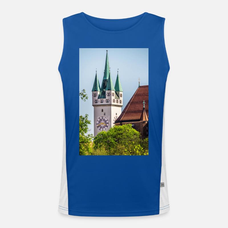Straubing city tower Men's Functional Contrast Tank Top 