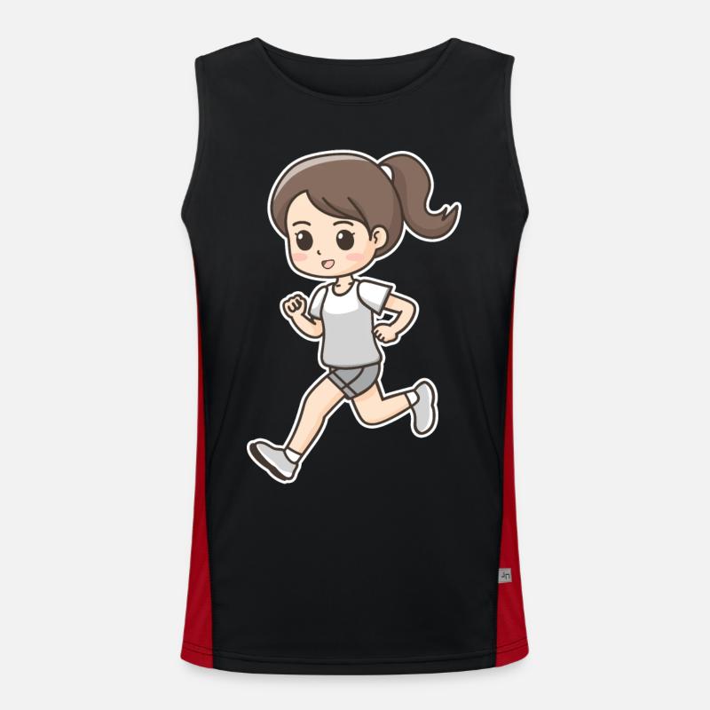 Runner Comic Look - Men's Functional Contrast Tank Top  - black/red