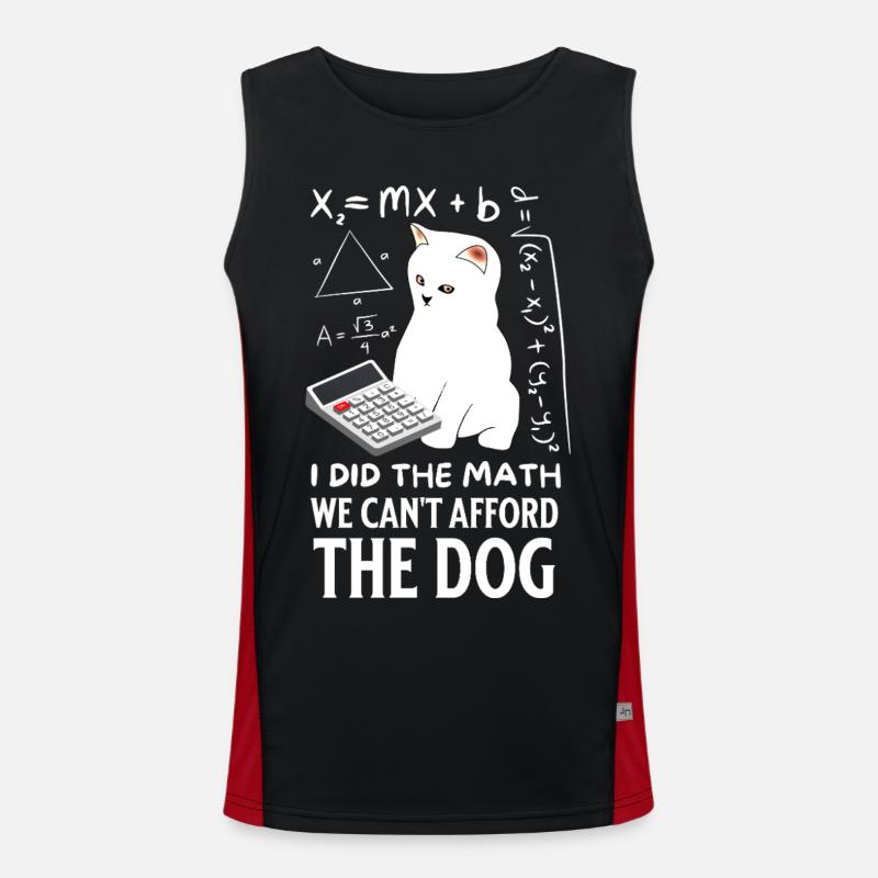 Humorous Cat Math Design - Men's Functional Contrast Tank Top  - black/red