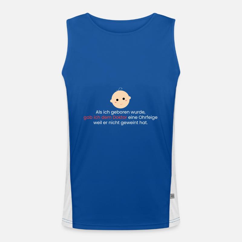 Als ich geboren wurde Funktionelles Kontrast-Tank Top für Männer 