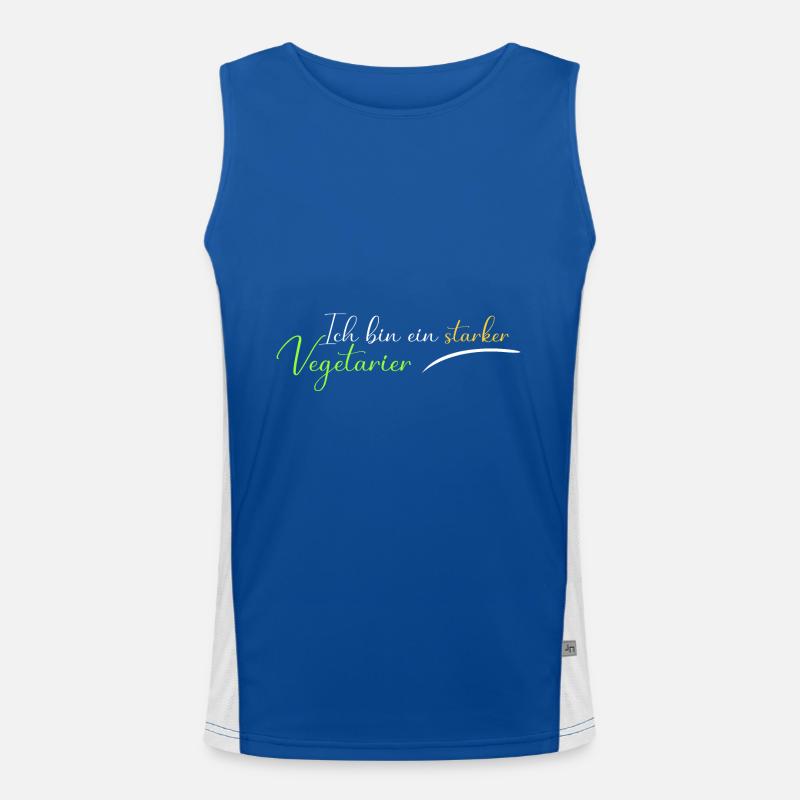 Ich bin ein starker Vegetarier Funktionelles Kontrast-Tank Top für Männer 