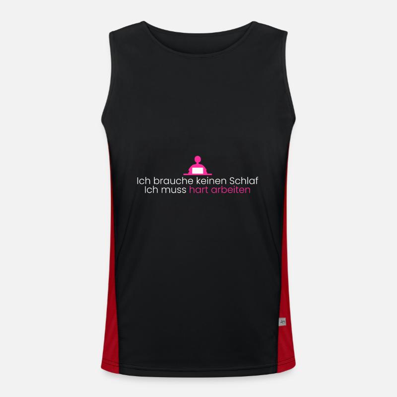 Ich brauche keinen Schlaf Funktionelles Kontrast-Tank Top für Männer 