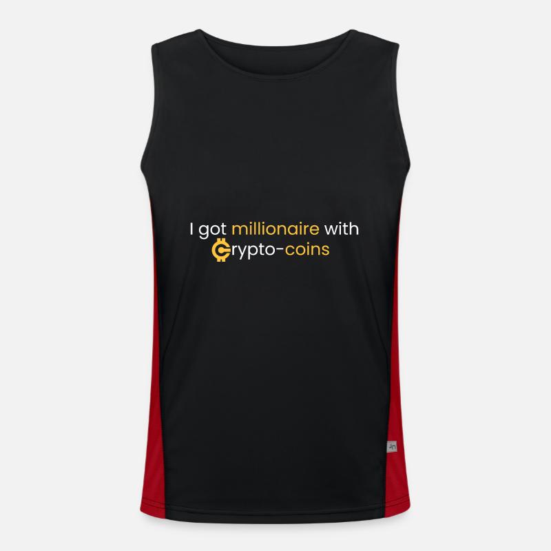 Become a millionaire with cryptocoins Men's Functional Contrast Tank Top 