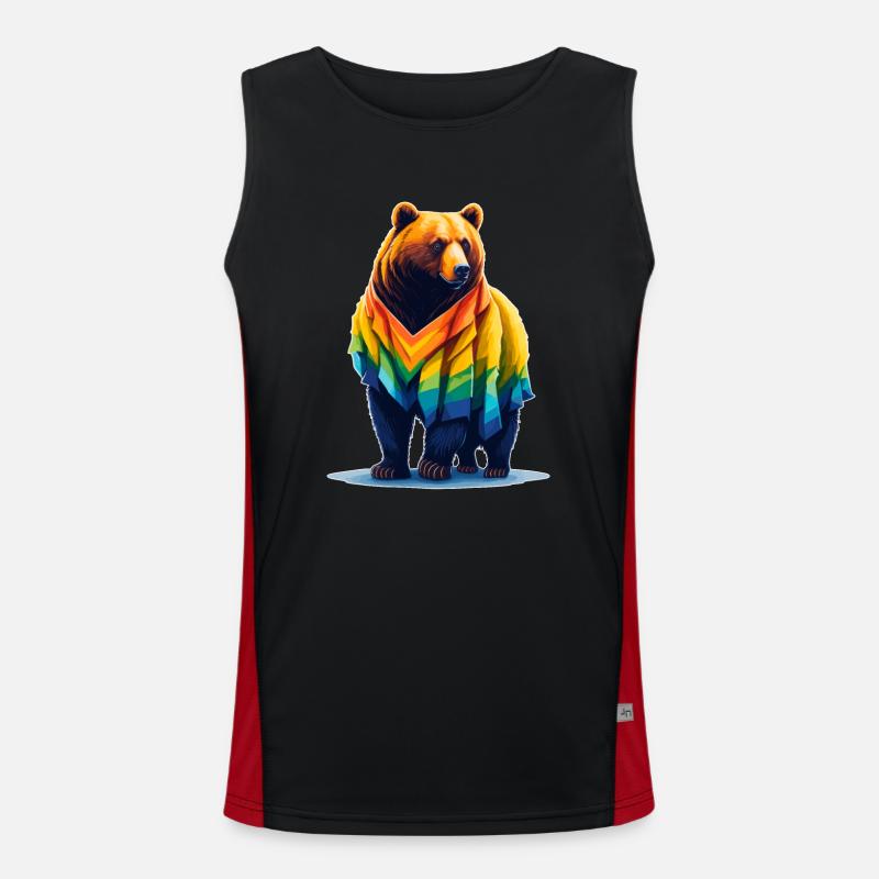 Stolzer Bär Funktionelles Kontrast-Tank Top für Männer 
