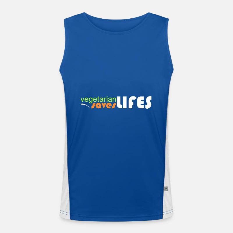 vegetarisch - rettet Leben Funktionelles Kontrast-Tank Top für Männer 