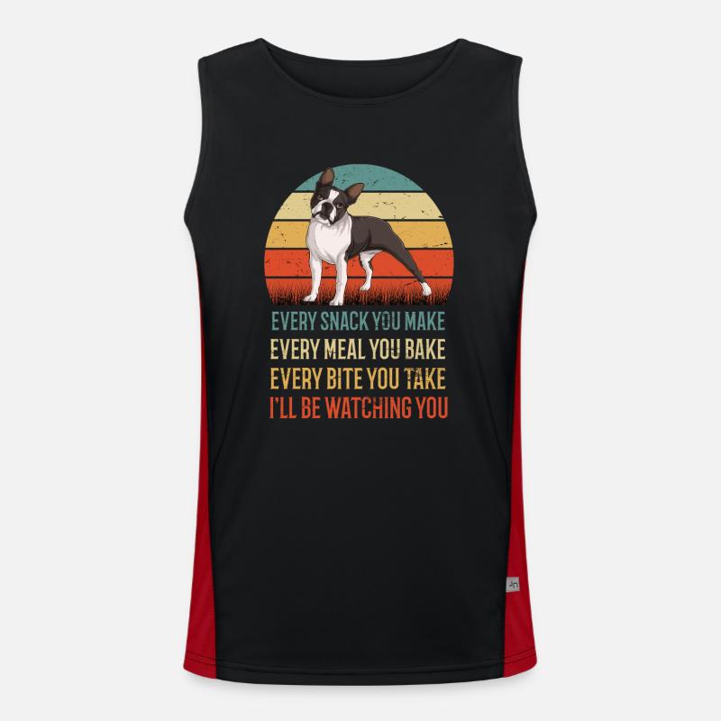 Every Snack You Make Boston Terrier Hund Hunde Funktionelles Kontrast-Tank Top für Männer 