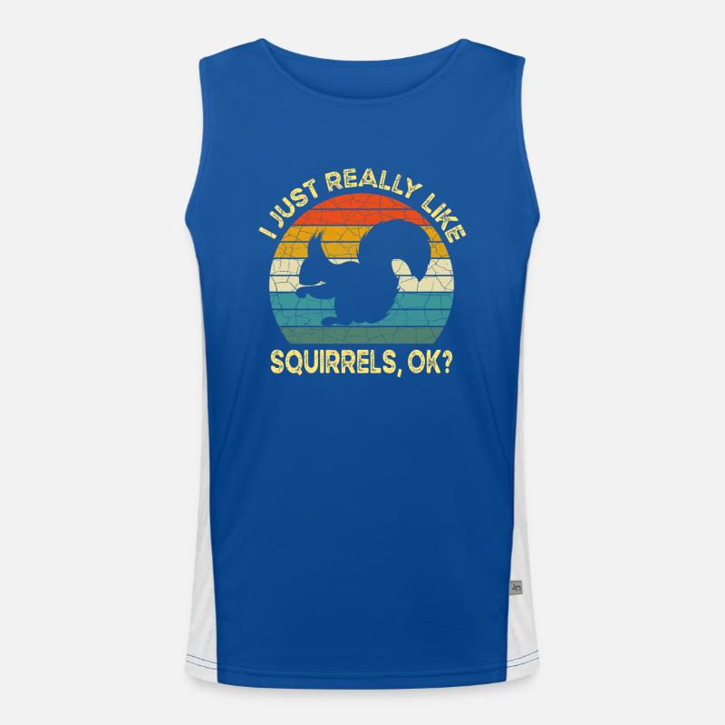 Lustig Ich mag Eichhörnchen einfach wirklich OK, Eichhörnchen Funktionelles Kontrast-Tank Top für Männer 