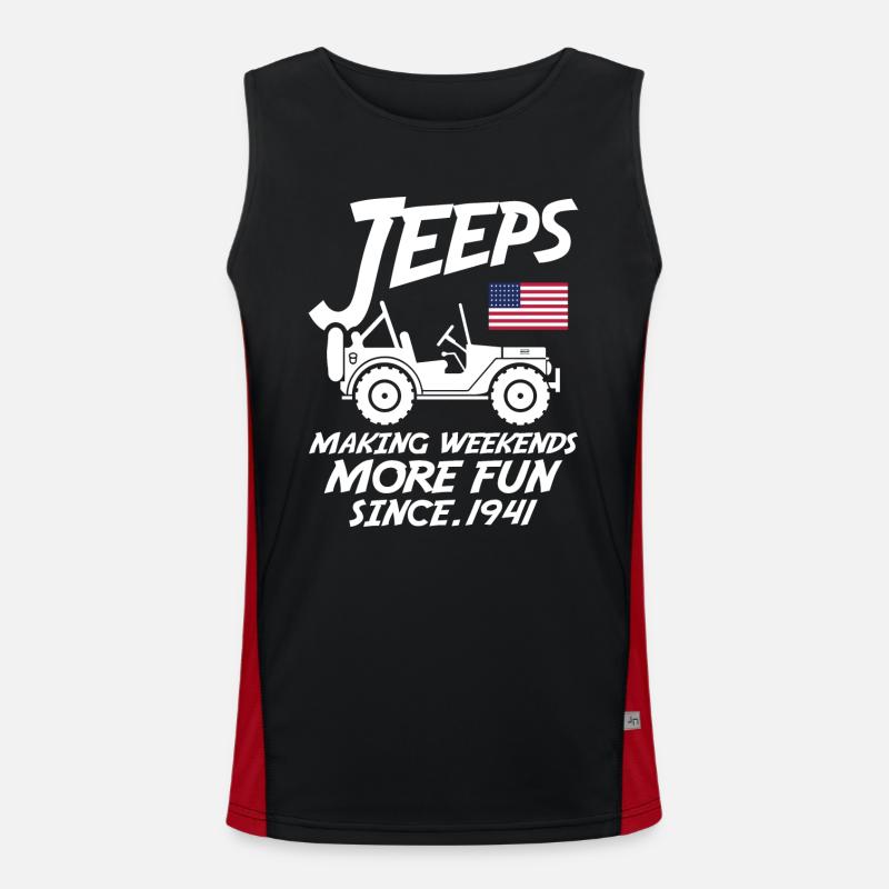 Jeeps making Weekend More Fun Since 1941 Funktionelles Kontrast-Tank Top für Männer 