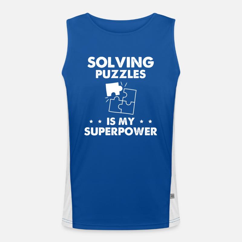 Solving Puzzles Is My Superpower Men's Functional Contrast Tank Top 