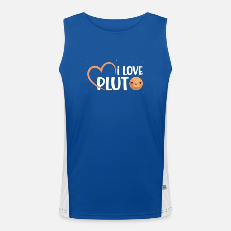 I Love Pluto Dwarf Planet Solar System Astronomer Men's Functional Contrast Tank Top 