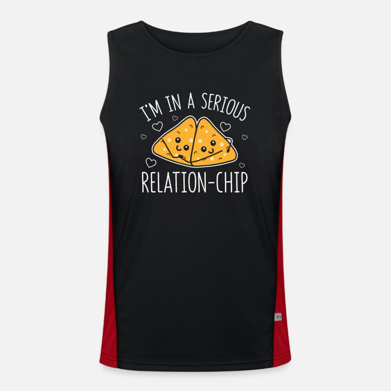 Serious Relation-Chip Tacos Nachos Beziehung Funktionelles Kontrast-Tank Top für Männer 