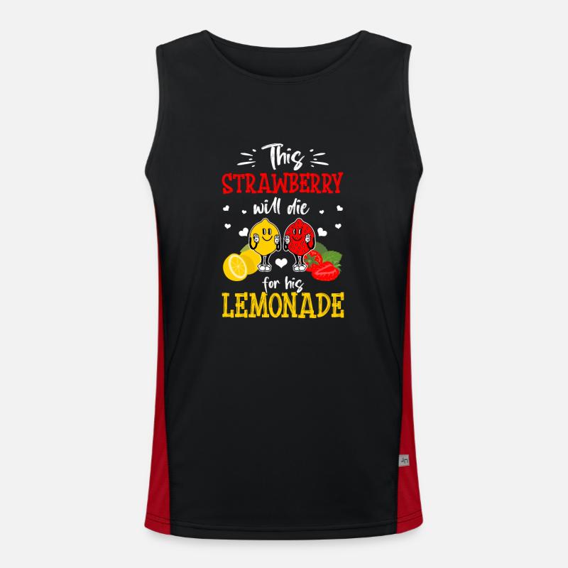 This Strawberry Will Die For His Lemonade Funktionelles Kontrast-Tank Top für Männer 